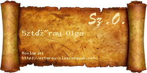 Sztáray Olga névjegykártya